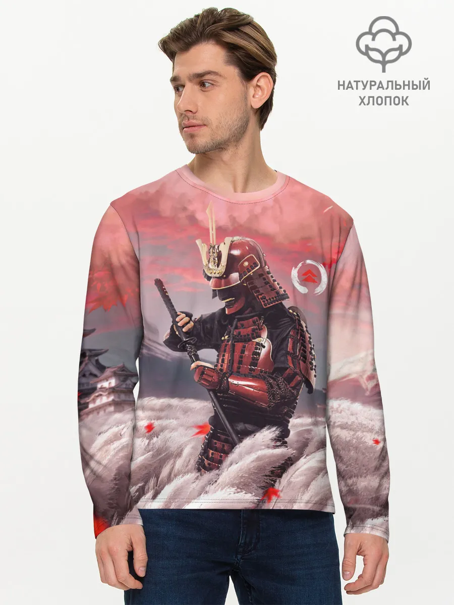 Мужской лонгслив базовый / Ghost of Tsushim | Призрак Цусимы