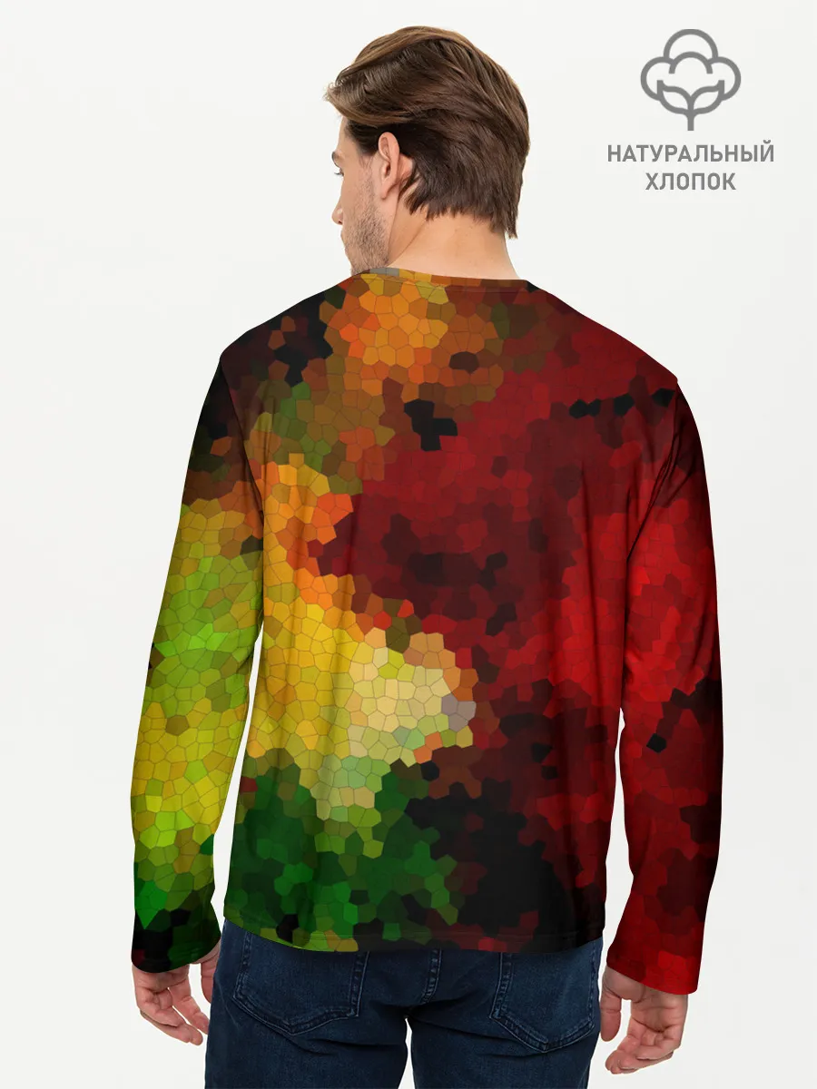Мужской лонгслив базовый / Абстрактная мазаика витраж