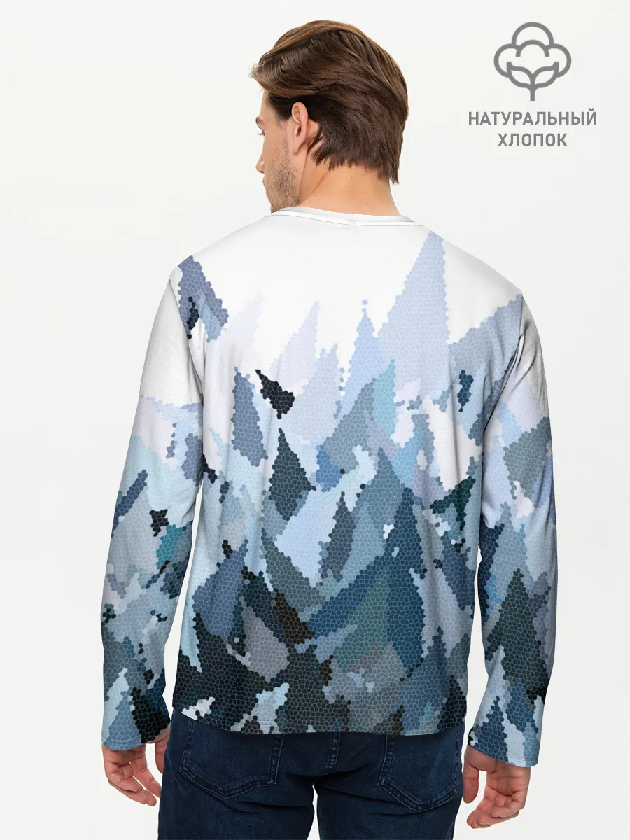 Мужской лонгслив базовый / Абстрактная мазаика витраж