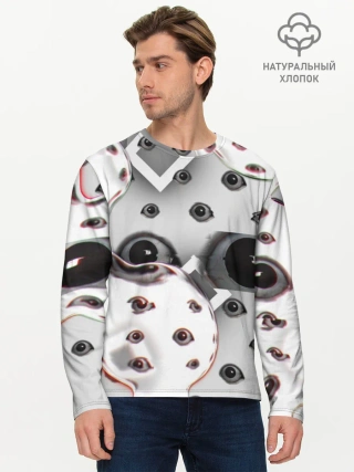 Мужской лонгслив базовый / они наблюдают за тобой