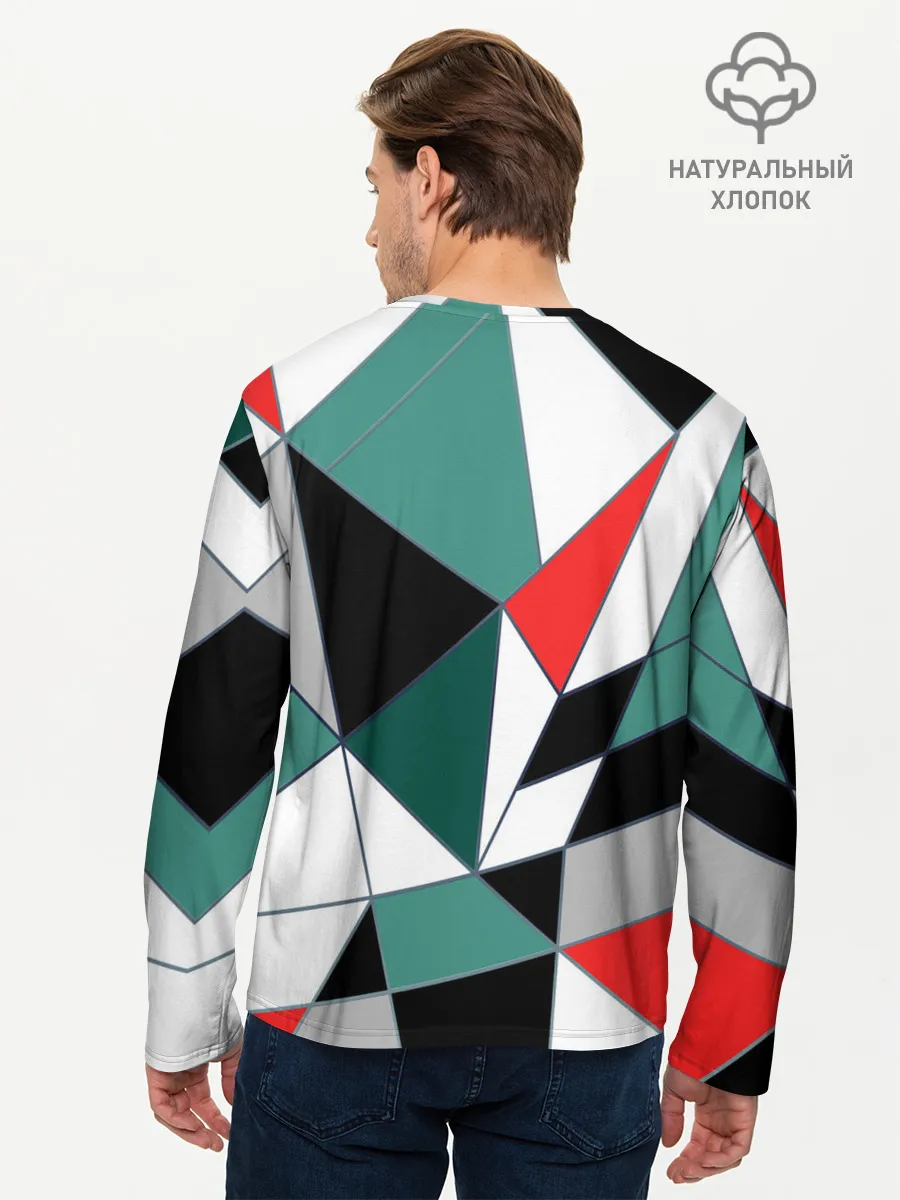 Мужской лонгслив базовый / Абстрактный геометрический