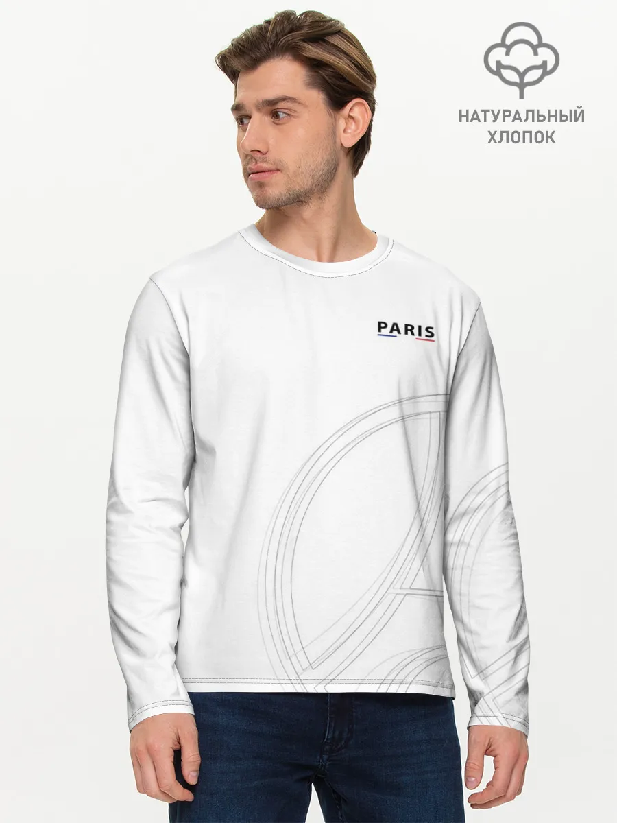 Мужской лонгслив базовый / PSG | Core Big Logo White