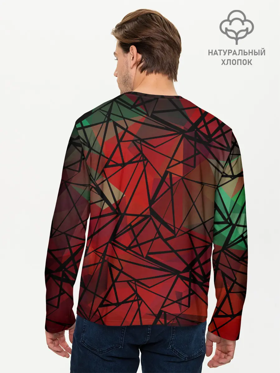 Мужской лонгслив базовый / Абстрактный геометрический