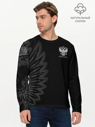 Мужской лонгслив базовый / Russia | Black Side