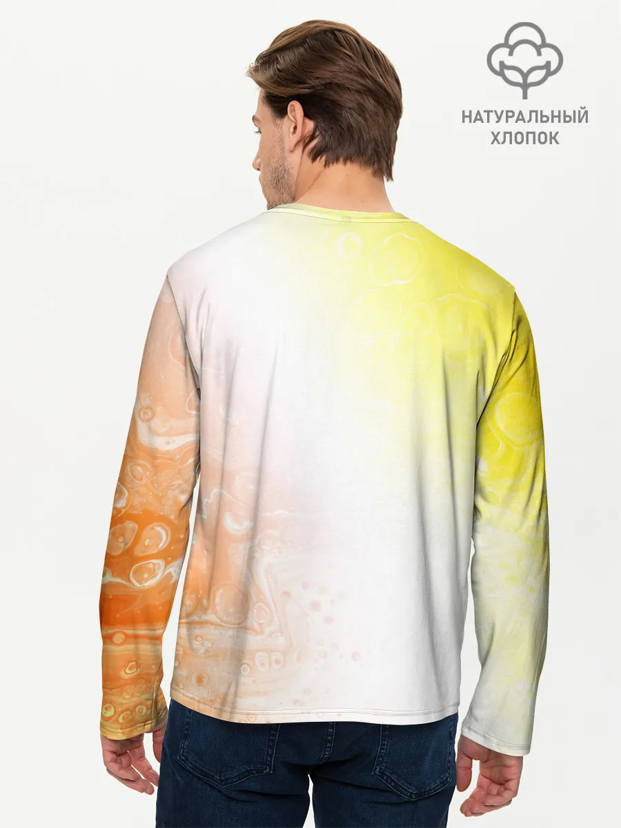 Мужской лонгслив базовый / Поп Ит - Кружок - Разводы