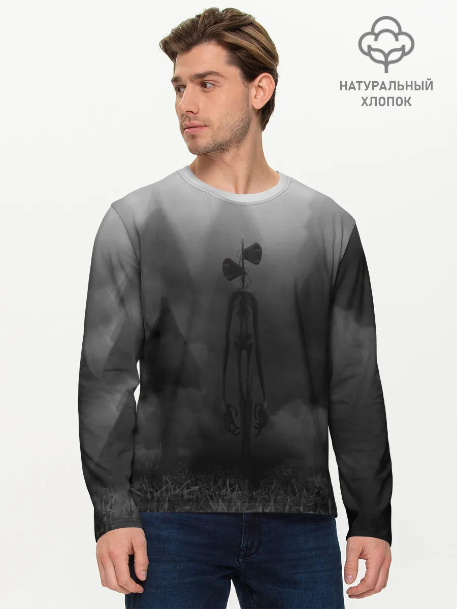 Мужской лонгслив базовый / СИРЕНОГОЛОВЫЙ / ТУМАННЫЙ ЛЕС