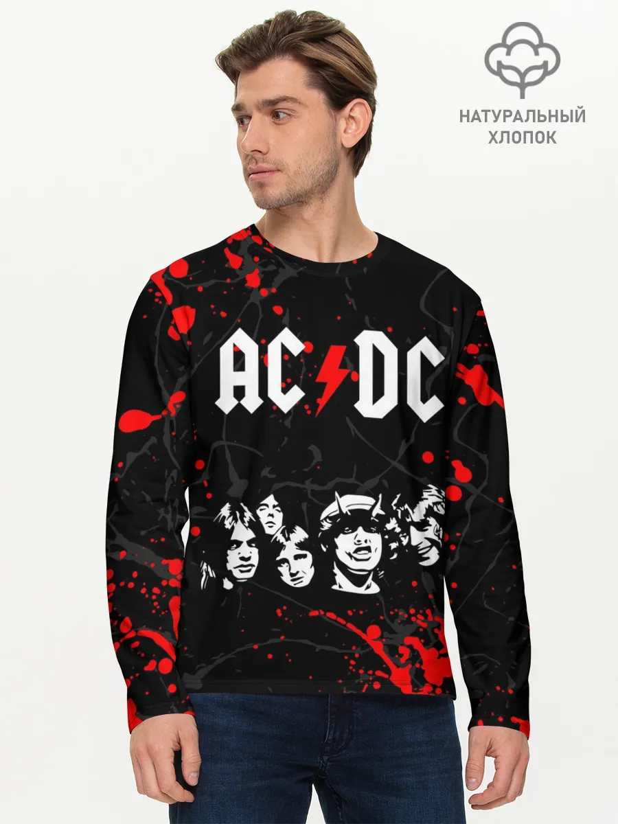 Мужской лонгслив базовый / AC DC HIGHWAY TO HELL