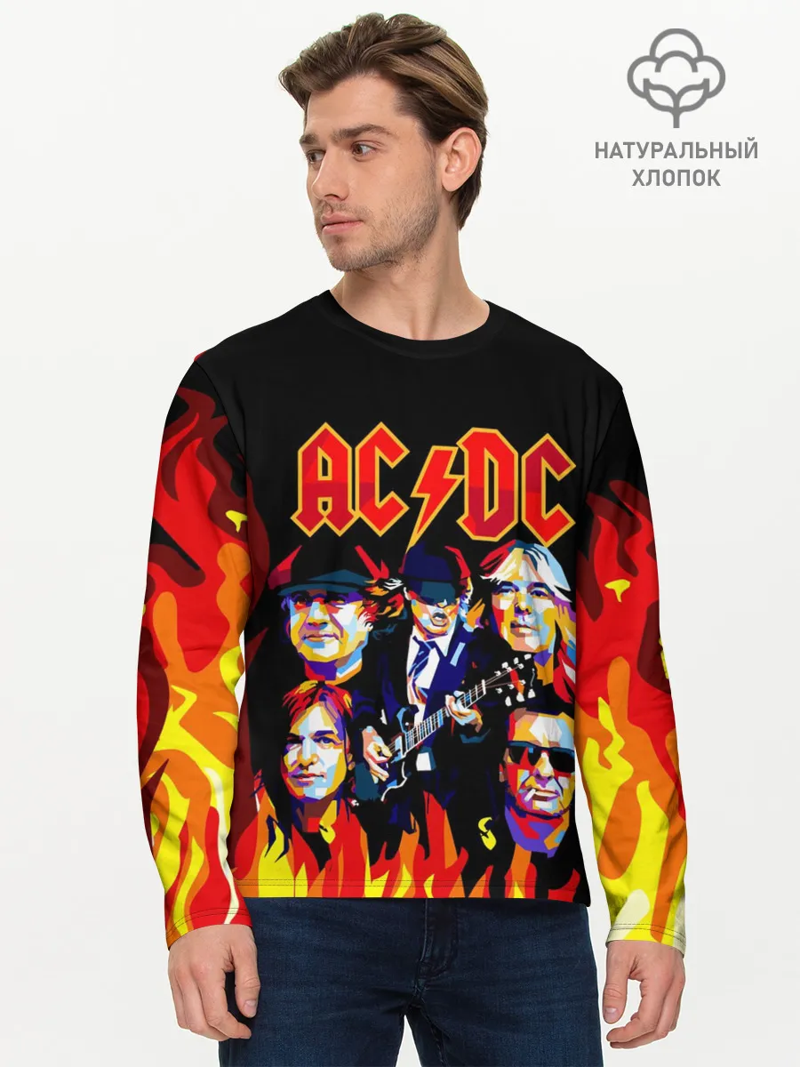 Мужской лонгслив базовый / AC DC HIGHWAY TO HELL