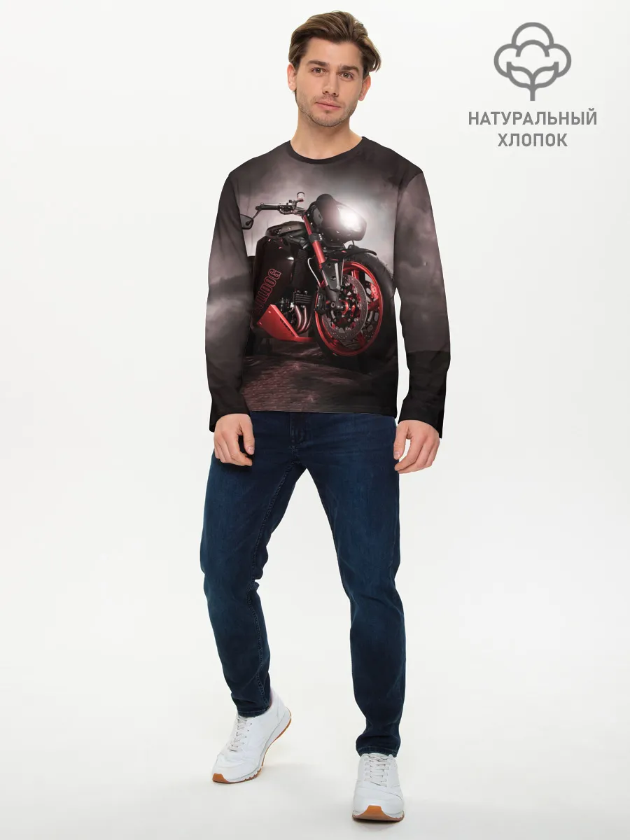 Мужской лонгслив базовый / СУПЕРБАЙК