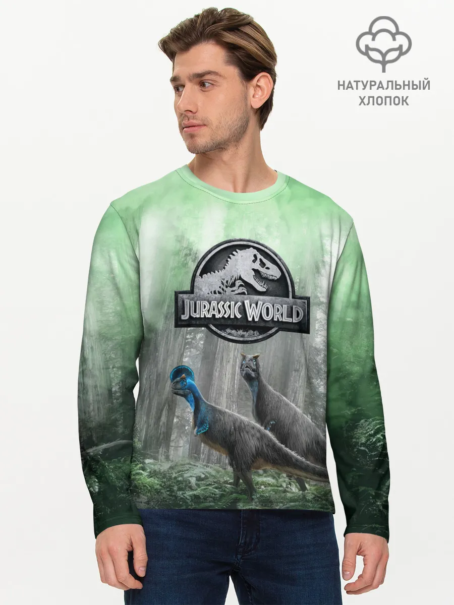 Мужской лонгслив базовый / Jurassic World | Мир Юрского периода
