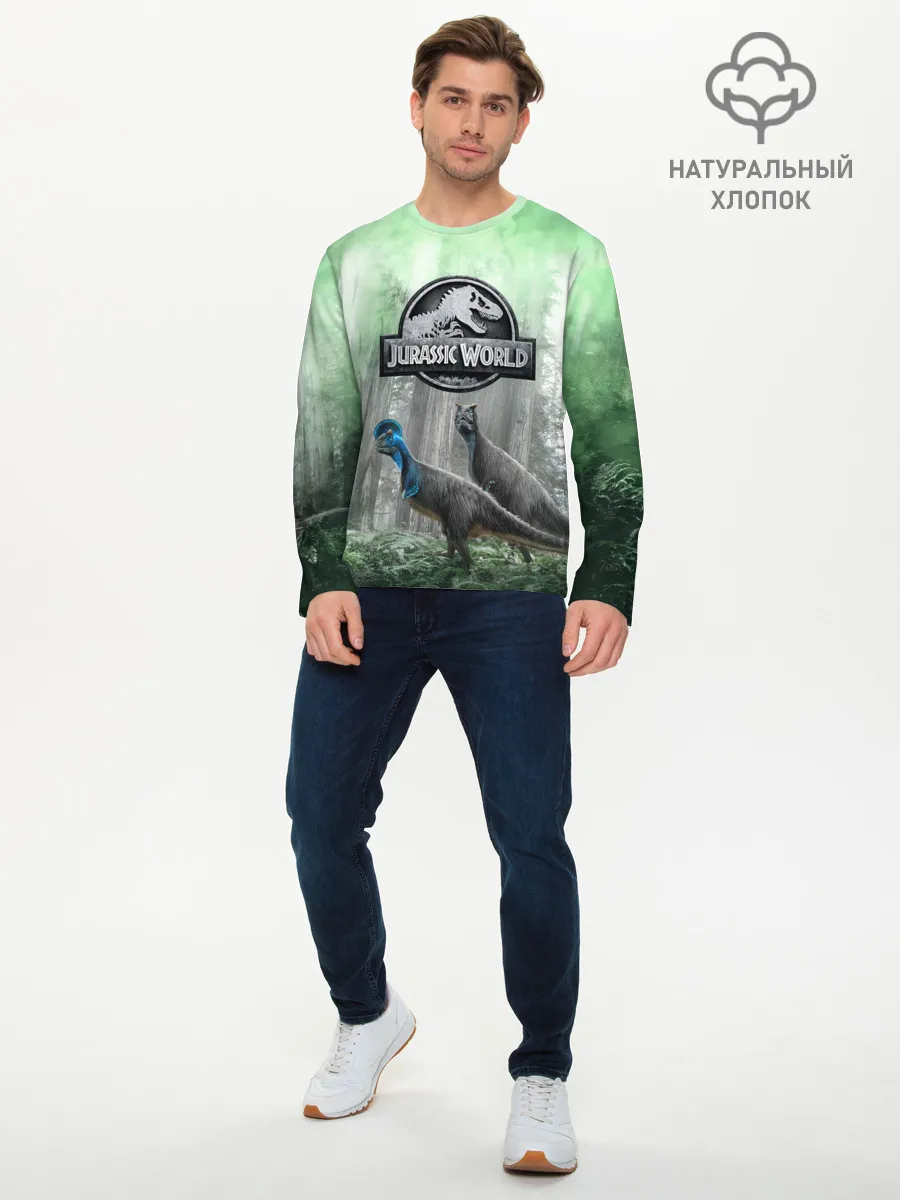 Мужской лонгслив базовый / Jurassic World | Мир Юрского периода