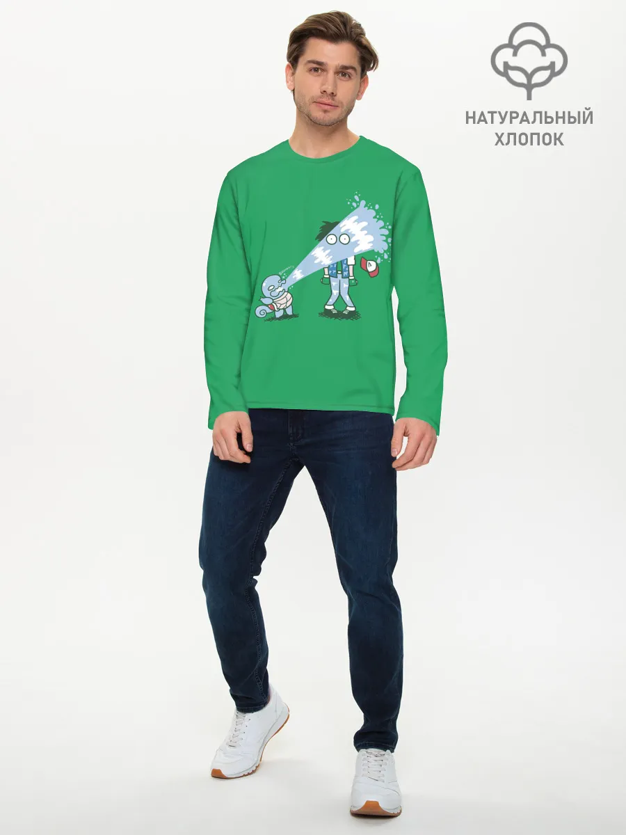 Мужской лонгслив базовый / Неугомонный Сквиртл