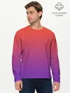 Мужской лонгслив базовый / Оранжевый и Фиолетовый