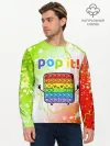 Мужской лонгслив базовый / Pop It - Happy - Lightning