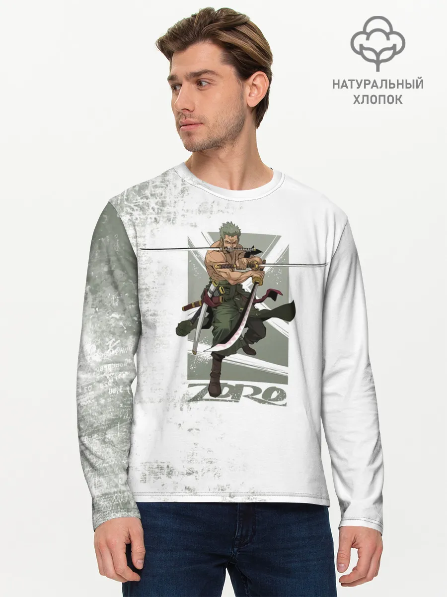 Мужской лонгслив базовый / Зоро One Piece. Большой куш
