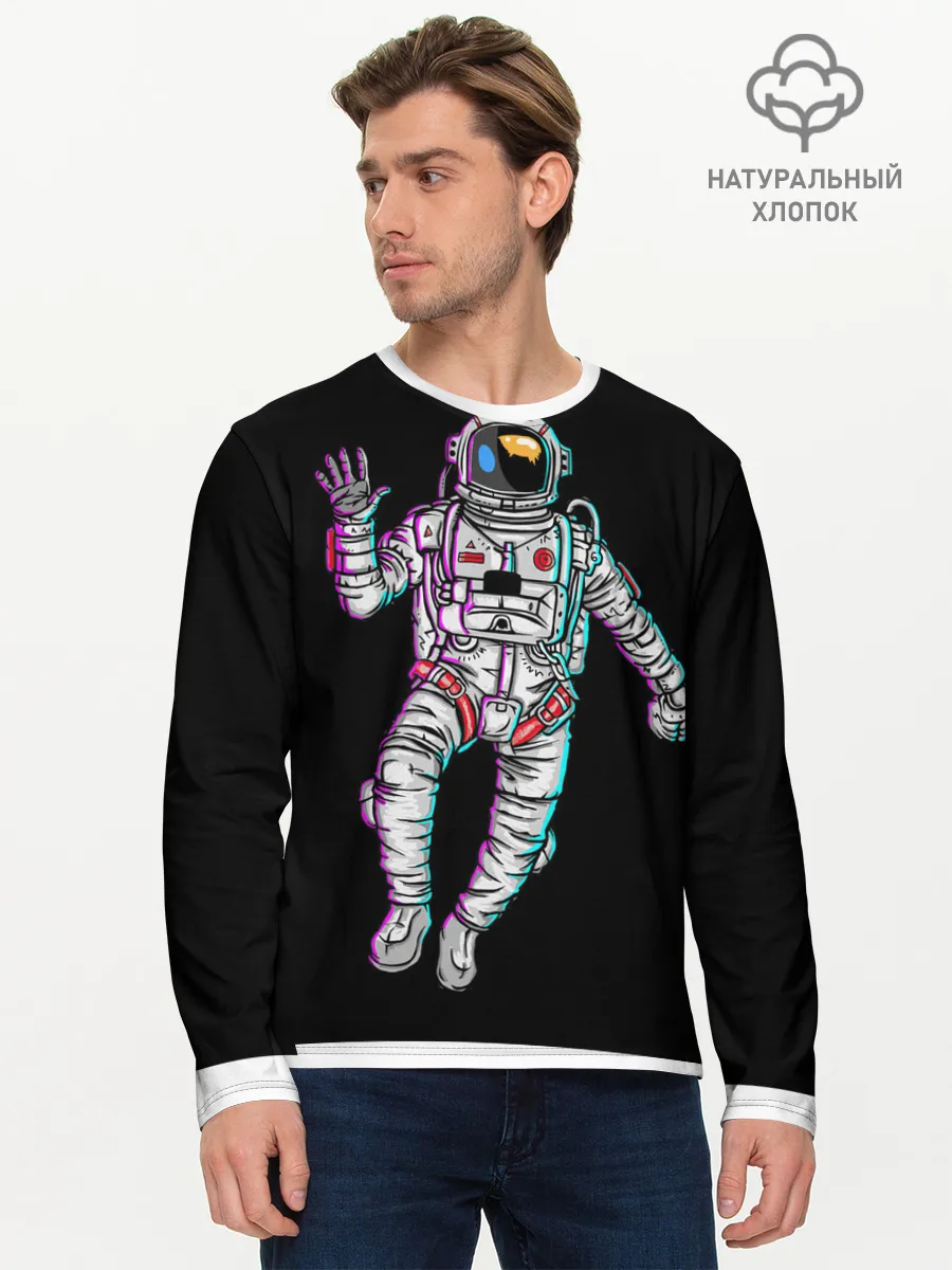 Мужской лонгслив базовый / Космонавт