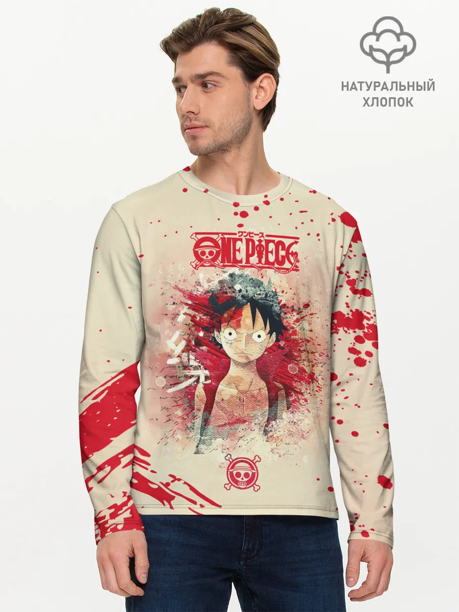 Мужской лонгслив базовый / Луффи One Piece. Большой куш