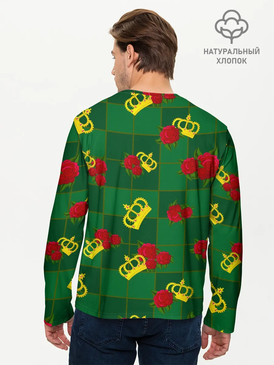 Мужской лонгслив базовый / Короны и розы