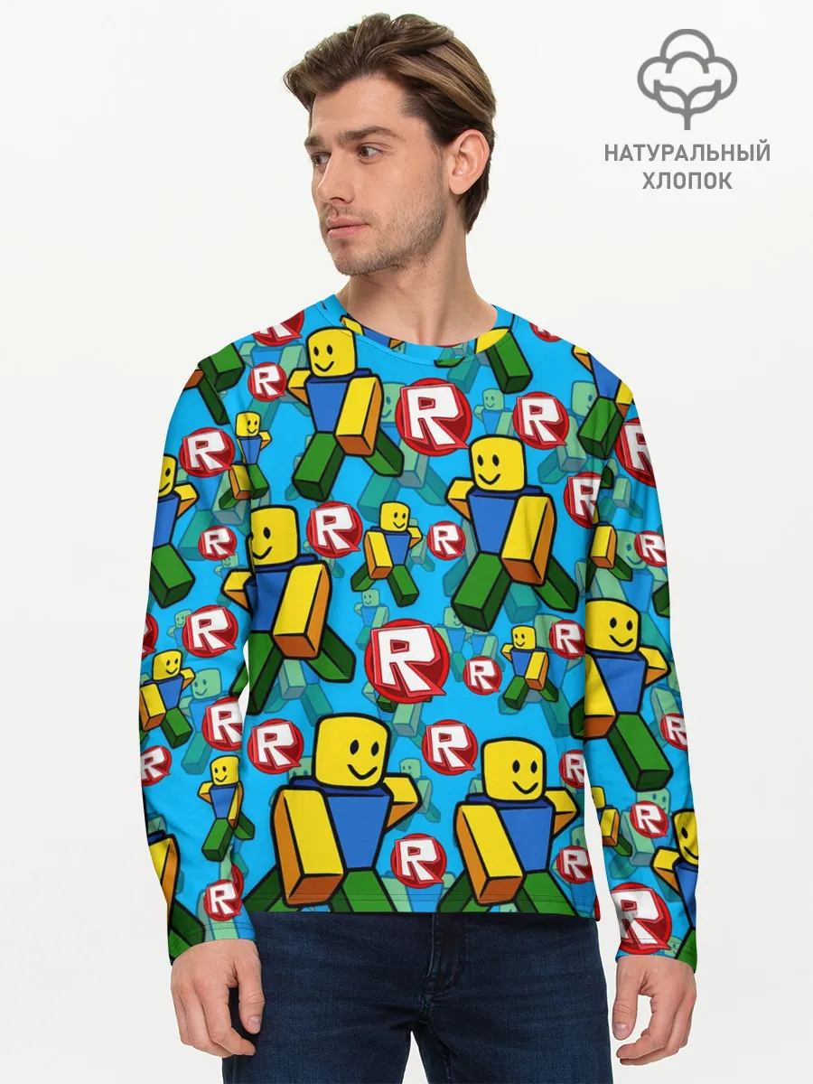 Мужской лонгслив базовый / ROBLOX / РОБЛОКС / NOOB / НУБ