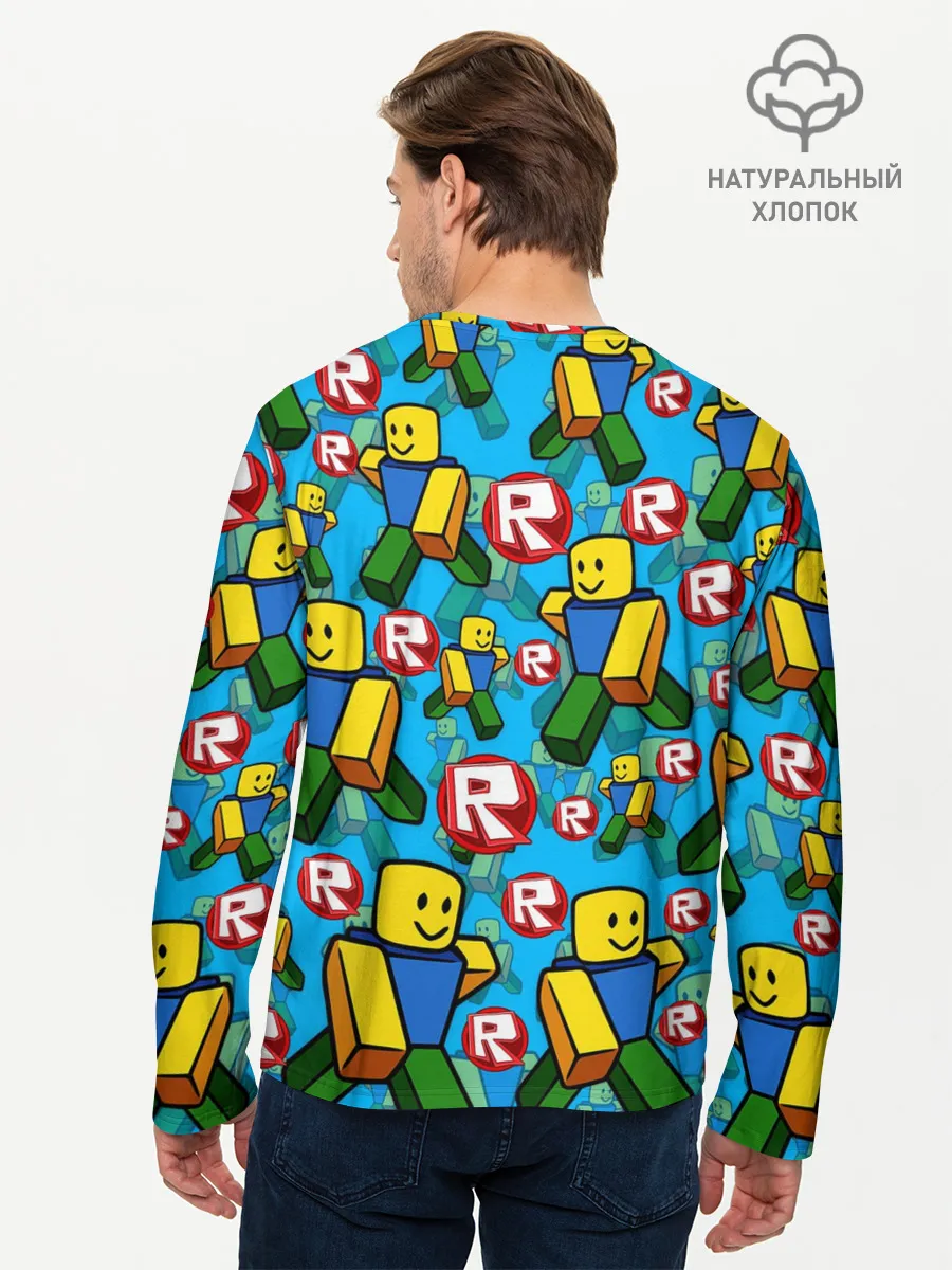 Мужской лонгслив базовый / ROBLOX / РОБЛОКС / NOOB / НУБ