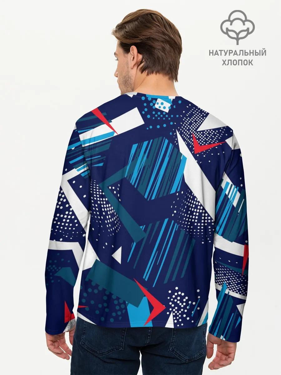 Мужской лонгслив базовый / Геометрия