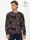 Мужской лонгслив базовый / Цветочная мозаика