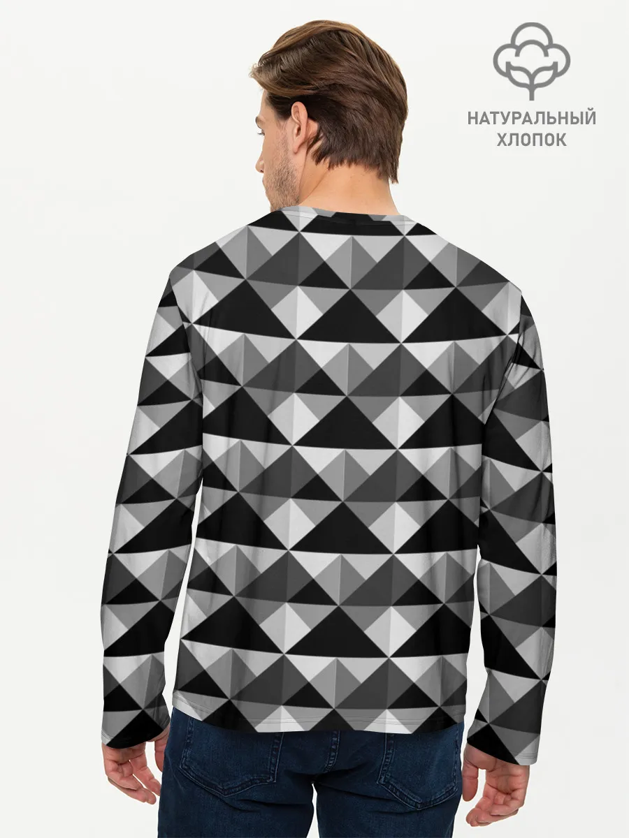 Мужской лонгслив базовый / Современный геометрический