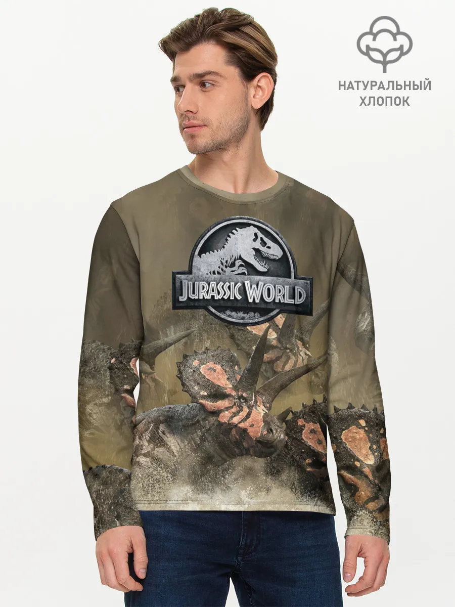 Мужской лонгслив базовый / Jurassic World | Мир Юрского Периода