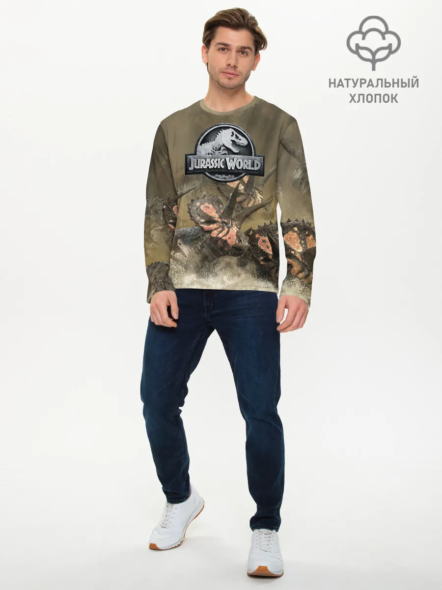 Мужской лонгслив базовый / Jurassic World | Мир Юрского Периода