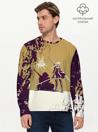 Мужской лонгслив базовый / Yorha 2B | Nier Automata