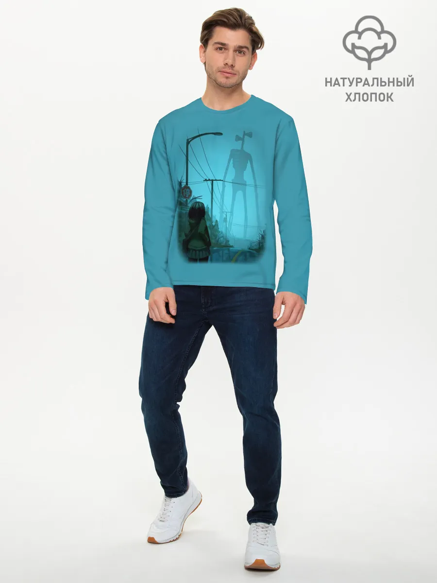 Мужской лонгслив базовый / СИРЕНОГОЛОВЫЙ И ДЕВОЧКА