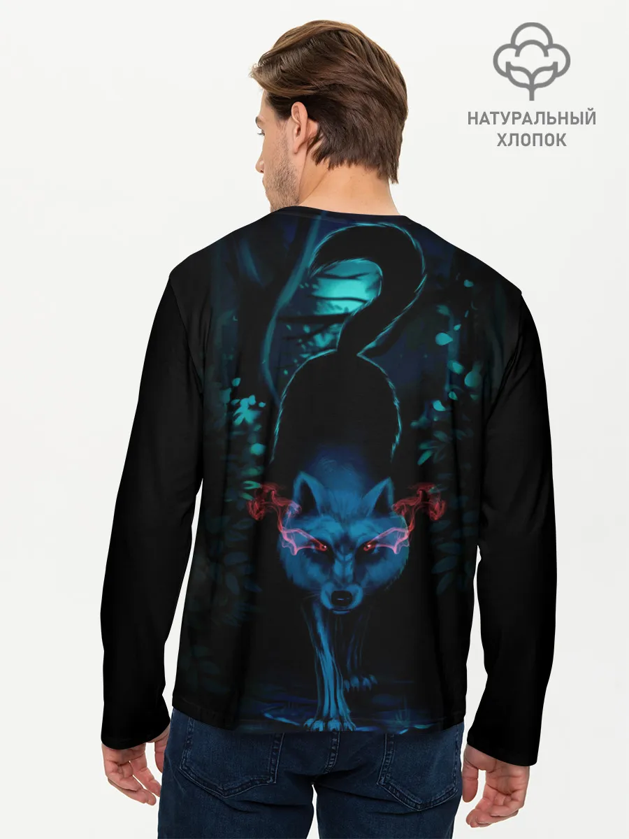 Мужской лонгслив базовый / Крадущийся волк