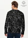 Мужской лонгслив базовый / Черно-белый геометрический