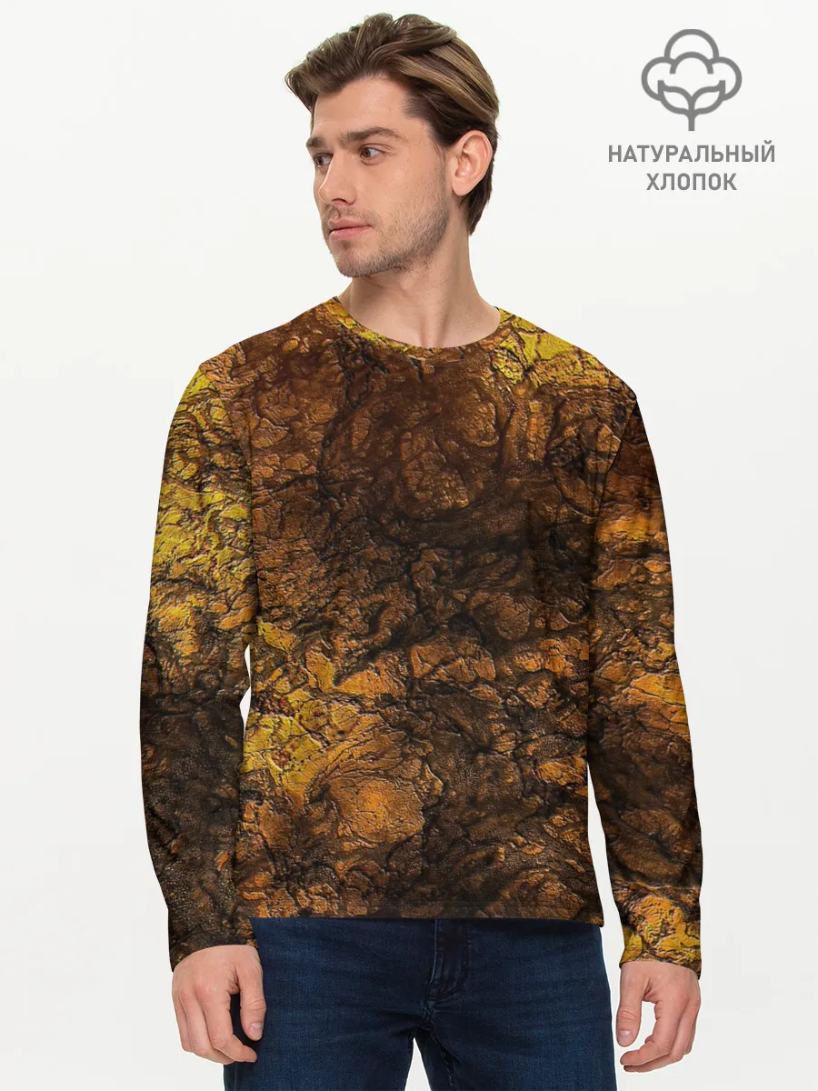 Мужской лонгслив базовый / Абстрактный узор текстура