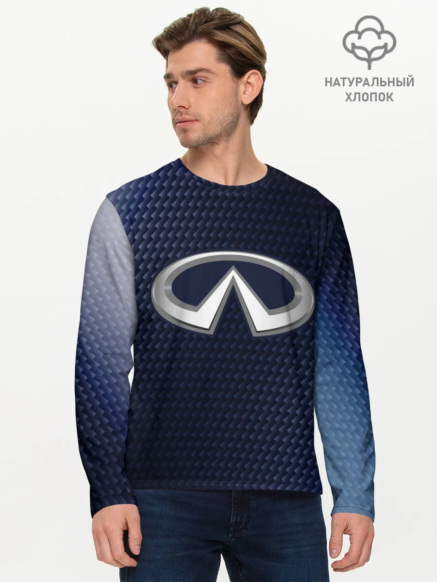 Мужской лонгслив базовый / Инфинити - Карбон