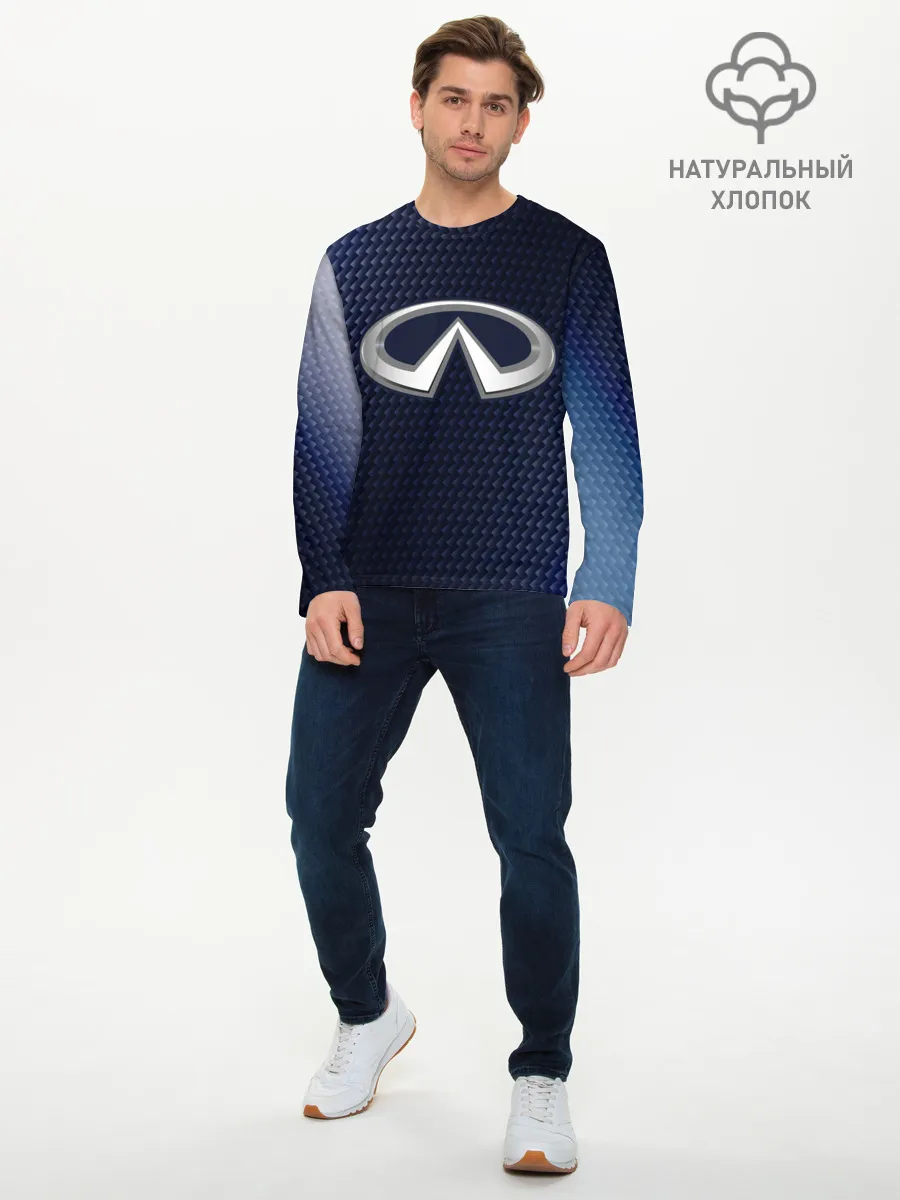 Мужской лонгслив базовый / Инфинити - Карбон