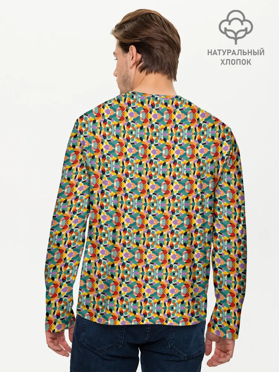 Мужской лонгслив базовый / Цветные фигуры