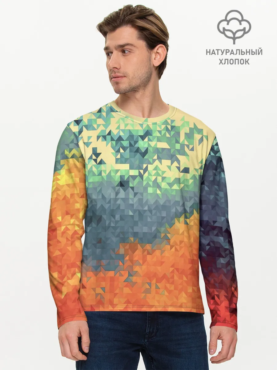 Мужской лонгслив базовый / Стихия: лед и пламя