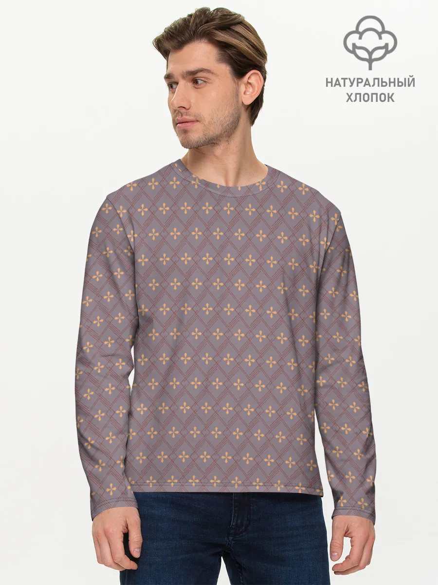 Мужской лонгслив базовый / Тонкие ромбы