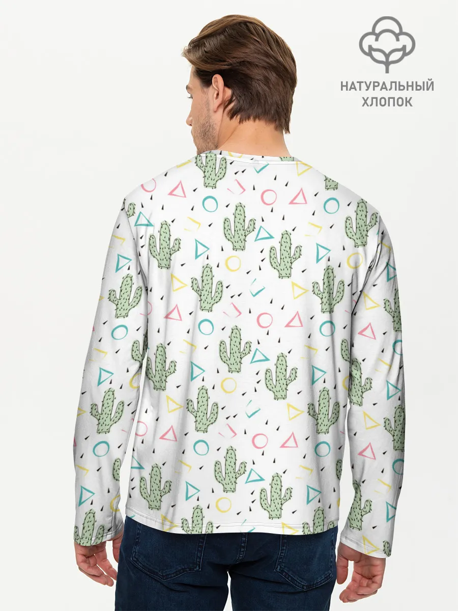 Мужской лонгслив базовый / Кактусы