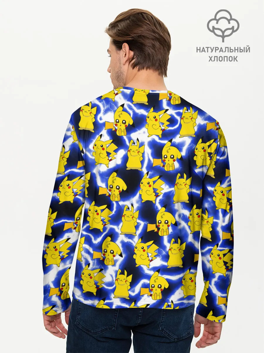 Мужской лонгслив базовый / Пикачу Electric Shock