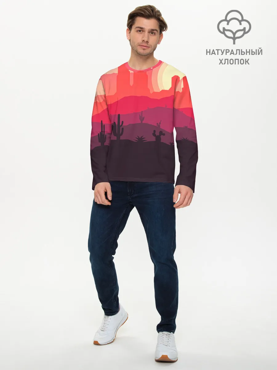 Мужской лонгслив базовый / Пустыня