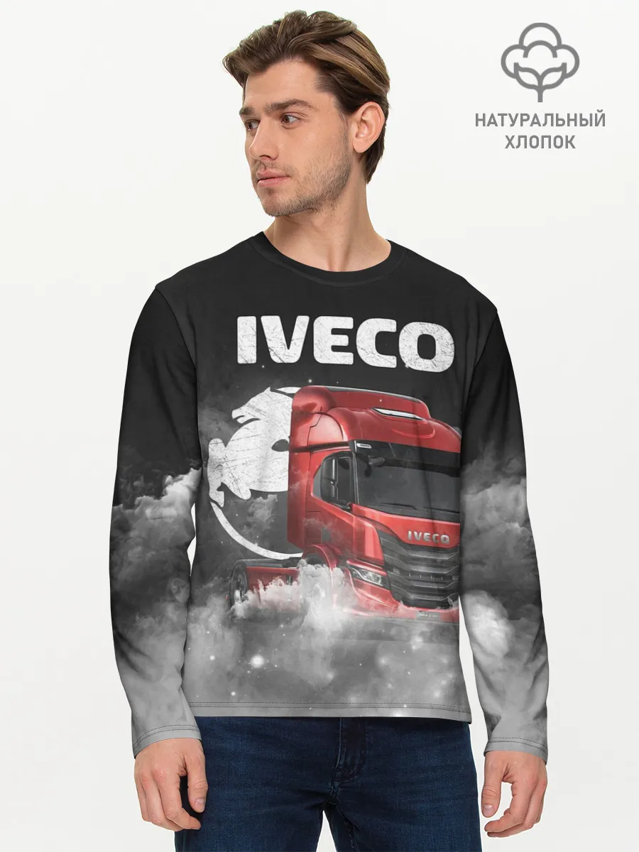 Мужской лонгслив базовый / Iveco truck