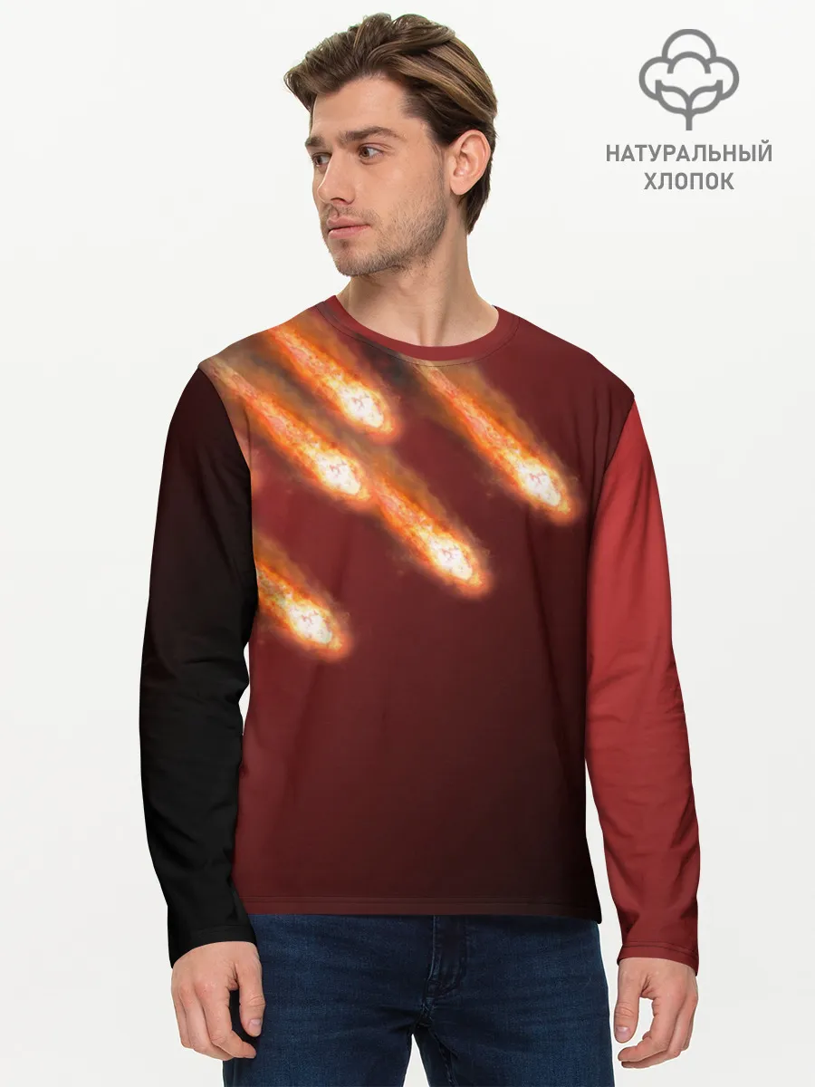 Мужской лонгслив базовый / Падение комет
