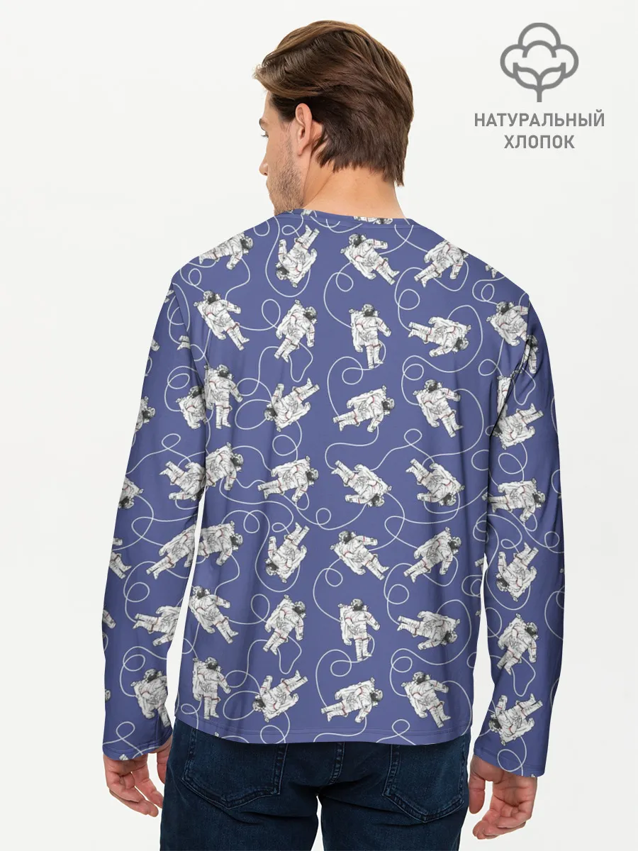 Мужской лонгслив базовый / Астронавты в космосе