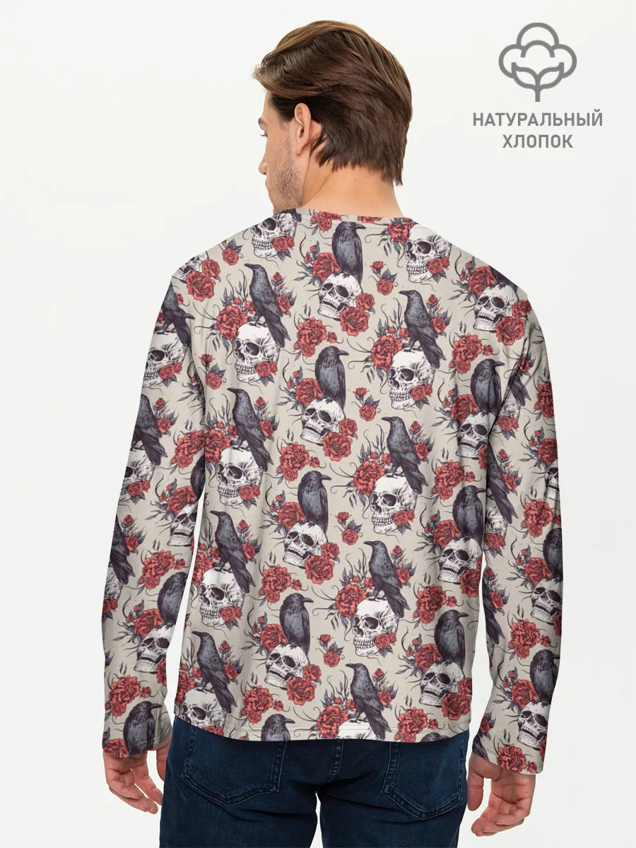 Мужской лонгслив базовый / Skull raven