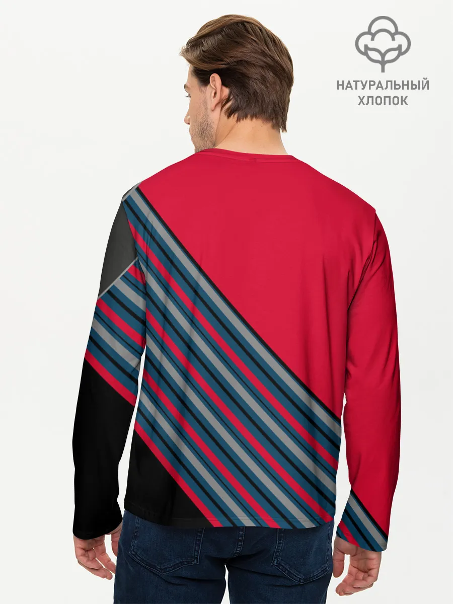 Мужской лонгслив базовый / Абстрактный асимметричный