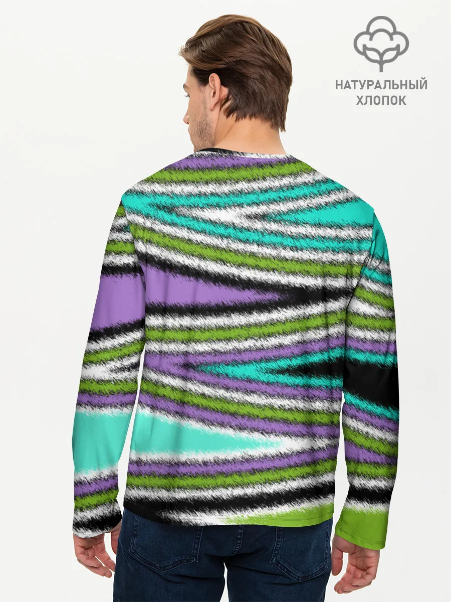 Мужской лонгслив базовый / Абстрактный асимметричный