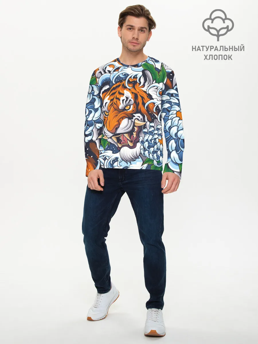 Мужской лонгслив базовый / Тигр