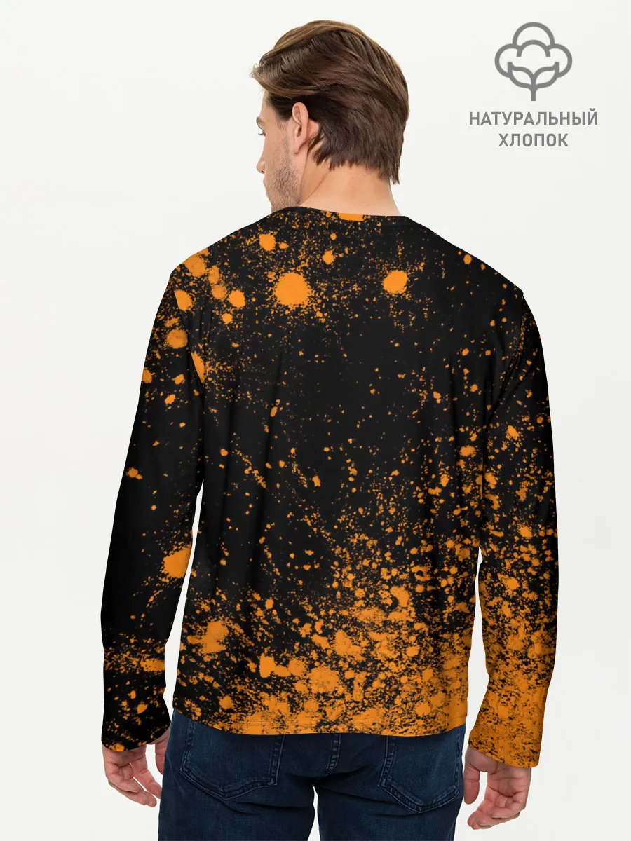 Мужской лонгслив базовый / Лиса - В Шарфике - Взрыв